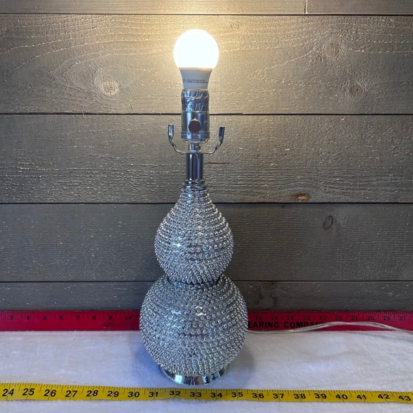 Safavieh Other - Safavieh New York Glam Beaded Double Gourd Table Lamp Silver Bedside Accent